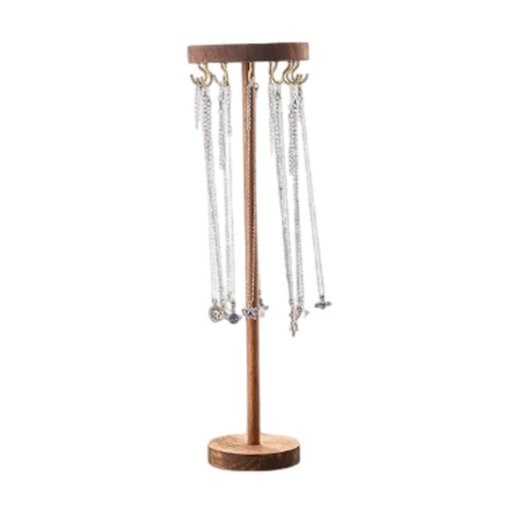 Jewelry Holder Necklace Stand Keychain Stand Wood Texture for Showcasing Necklace Earrings and Bracelet in Stores