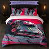 Set Copripiumino Monster Energy Stampa 3 Pezzi 1 Copripiumino e 2 Federe Biancheria da Letto Morbida per Camera da Letto Domestica