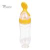 Infant Complementary Food Feeder Baby Silicone Squeeze Spoon, Single-handed Rice Cereal Bottle with Flow Control, Easy Clean Dispensing Spoon