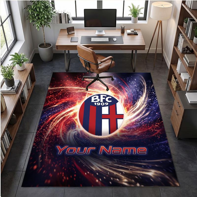 Crystal Velvet Rug Bologna FC Print Custom Name Text Floor Mat Home Decor