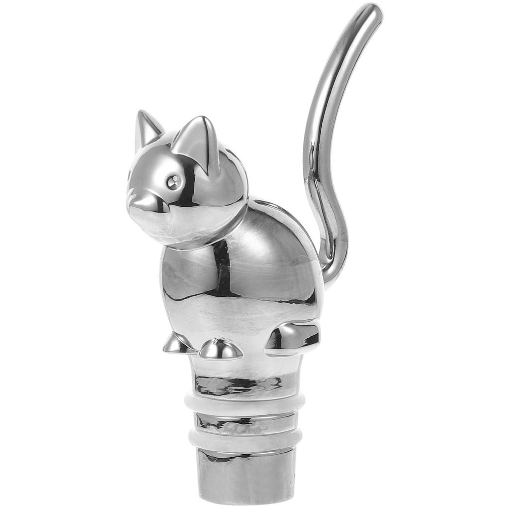 Unique Cat Theme Bottle Stopper for Wine Alloy Sealer Novelty Bar Tool Decorative Gift for Wine Lovers Home Bars