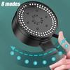 8 Modes High-Pressure Shower Head Fall Resistance Black Handheld Shower Head Water Saving Bathroom Shower Replacement Accessorie