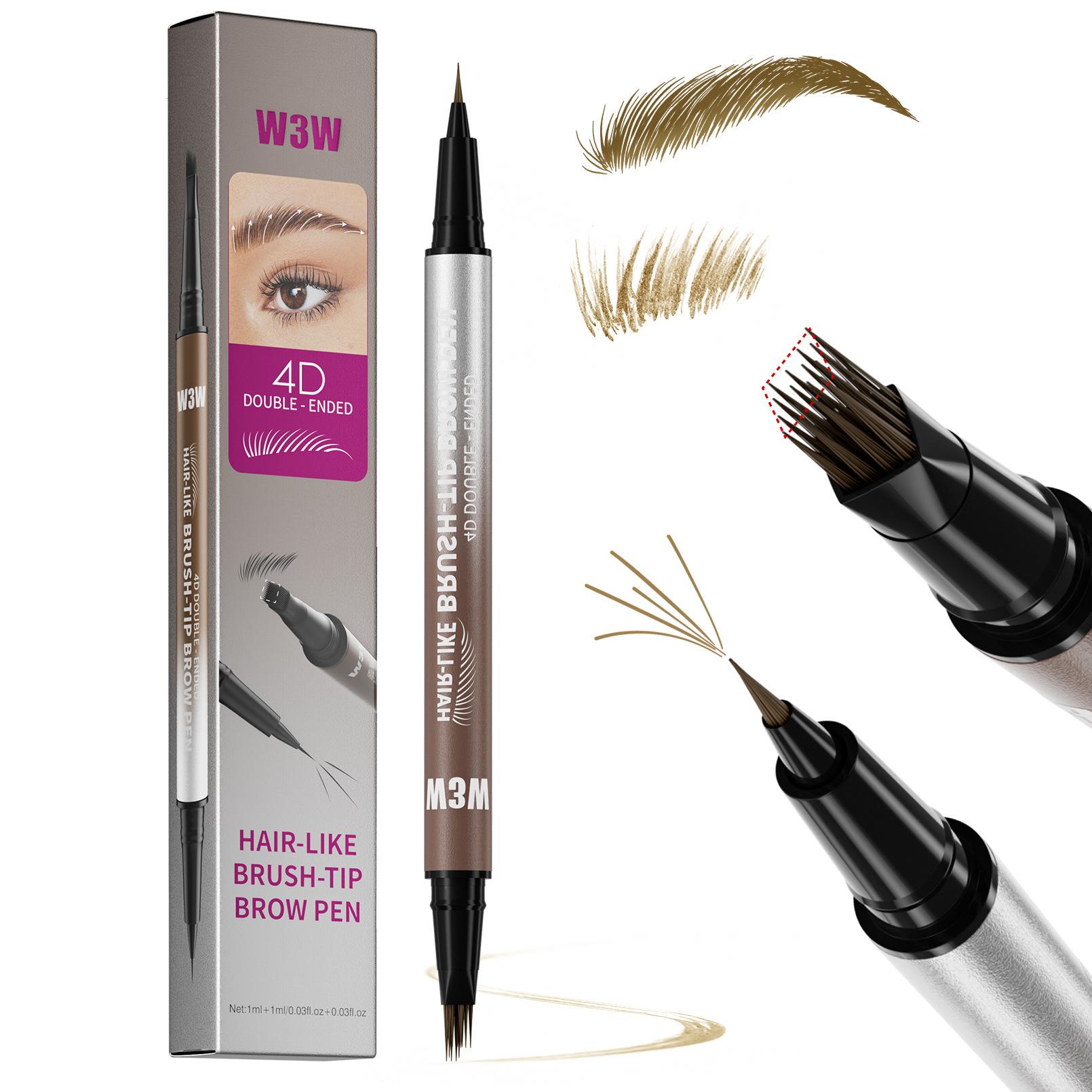 W3W Dual Tip Split Eyebrow Pencil Waterproof Smudgeproof Microblading Eyebrow Pen 1#
