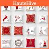 Festive Red And White Christmas Pillow Case For Cozy Sofa And Car Home Decor
