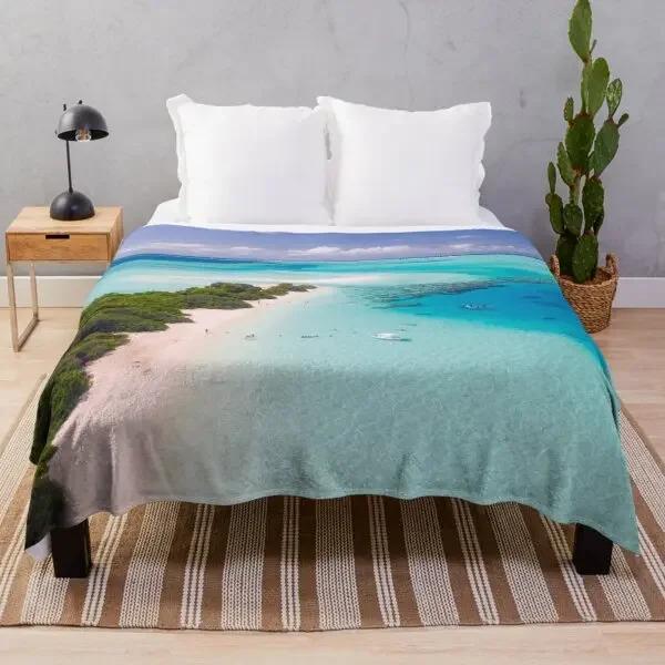 Beach Landscape Sunset Flannel Throw Blanket King Queen Size for Sofa Couch Bed Super Soft Warm Lightweight Good Gift for Teens