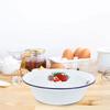 Kitchen Tableware Retro Enamel Deep Basin Bowl Durable Mixing Container Large Capacity Kitchen Utensil Serving Soup Bowl