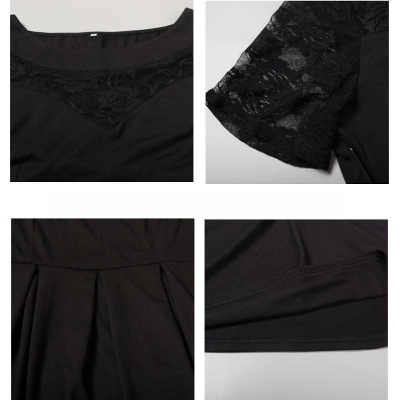 GMXIA Große Größe Damen Hohlspitze Lässige Lockere Kleider Urlaub Pendlerkleider