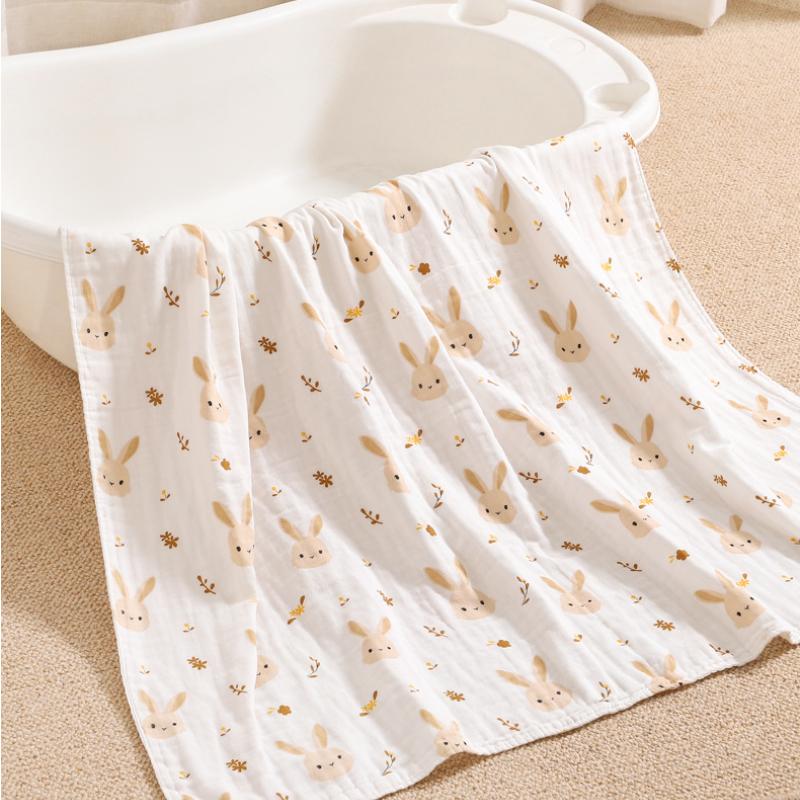 Newborn Baby Bath Towel 4 Layer Cotton Swaddle Blanket Babies Bedding Gauze Blankets Stroller Cover Children's Shower Towel