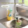 Hanging Kitchen Sink Drainer Basket with Suction Cup Hooks and One-Button Open/Close