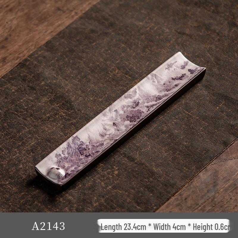 Guochao River & Mountain Ceramic Incense Holder - Retro Incense Stick Tray for Indoor Use