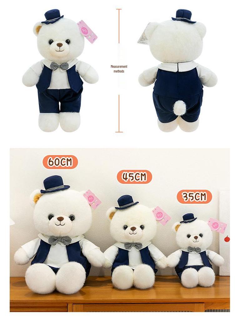 Romantic Wedding Couple Teddy Bear Plush Doll Commemorative Gift