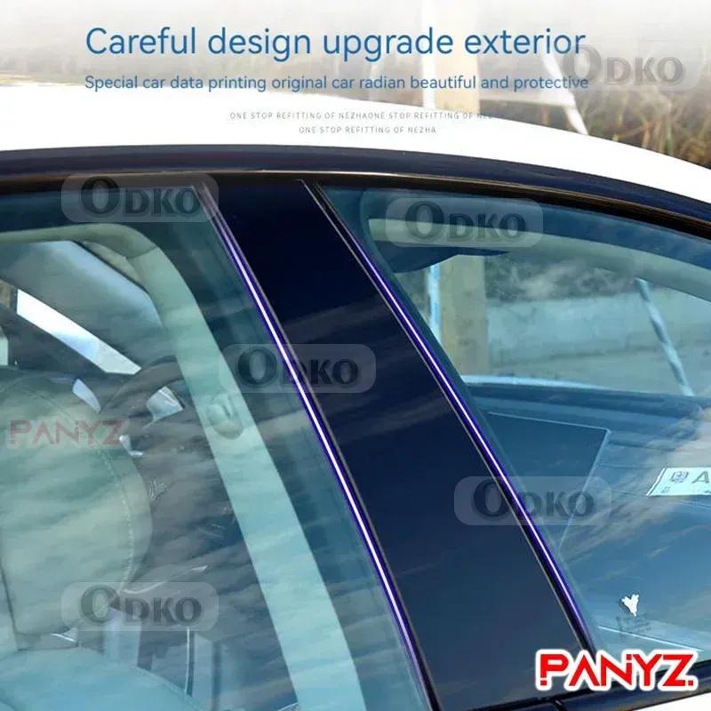 10Pcs Car Door Window Pillar Posts Trim Covers Decoration Stickers for Toyota Corolla Cross Carbon Fiber