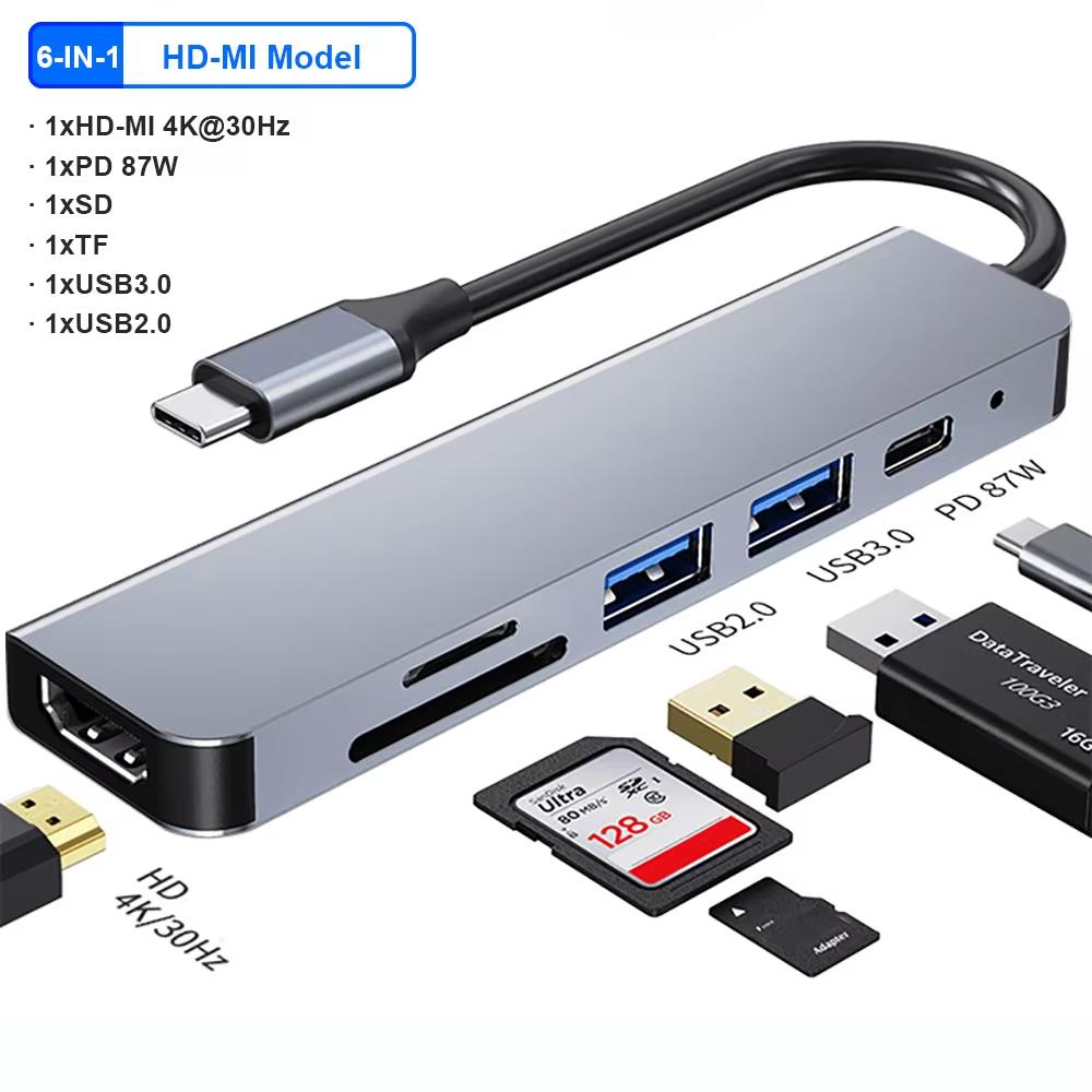 USB C HUB 4K 30Hz Type C to HDMI-compatible USB 3.0 Adapter 11 in 1 Type C HUB Dock PD 87W USB C Splitter for MacBook Pro Air