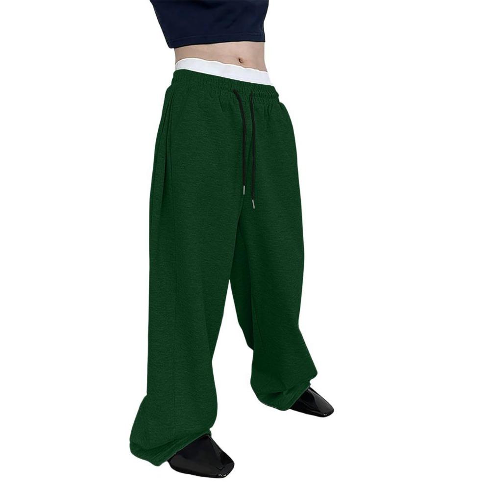 Men's wide leg sweatpants waist drawstring pants straight leg loose pants casual pants Mountaineering pants Jogger