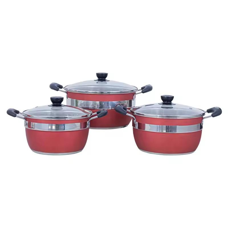 "12-Piece Stainless Steel Cookware Set: Thick Double Bottom Pots, Non-Stick Frying Pan, Milk Pot, Soup Pot"