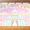 1 Piece, Pink Carnival Birthday Greeting Background, Suitable for Circus-themed Decoration for Princess Birthday Parties