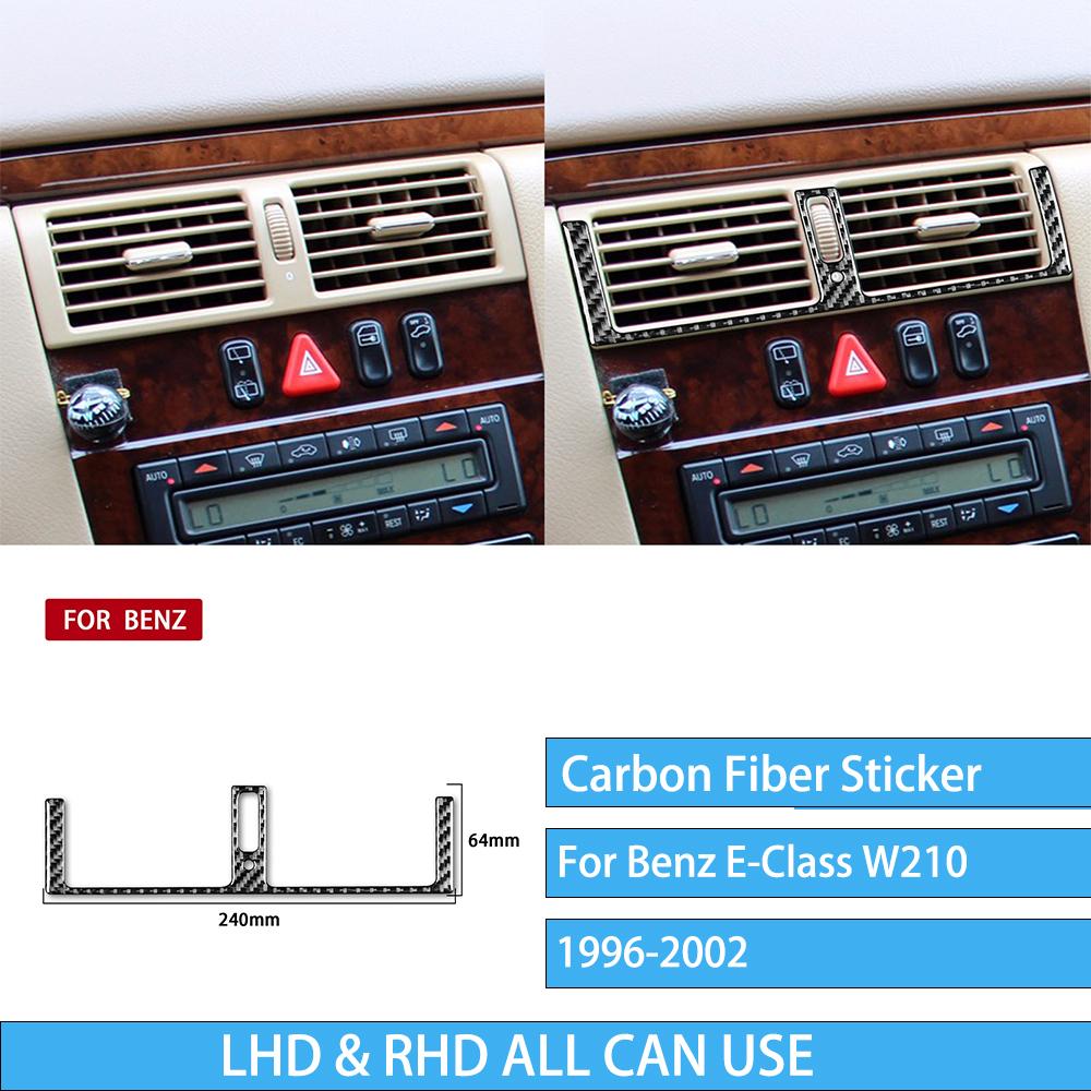 Carbon Fiber Car Interior Accessories Center Console Dashboard Gear Full Set Tuning Stickers For Mercedes W210 E Class 1996-2002