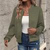 Women's Autumn and Winter New Solid Color Simple and Exquisite Zipper Jacket Baseball Collar Casual Jacket 5XL