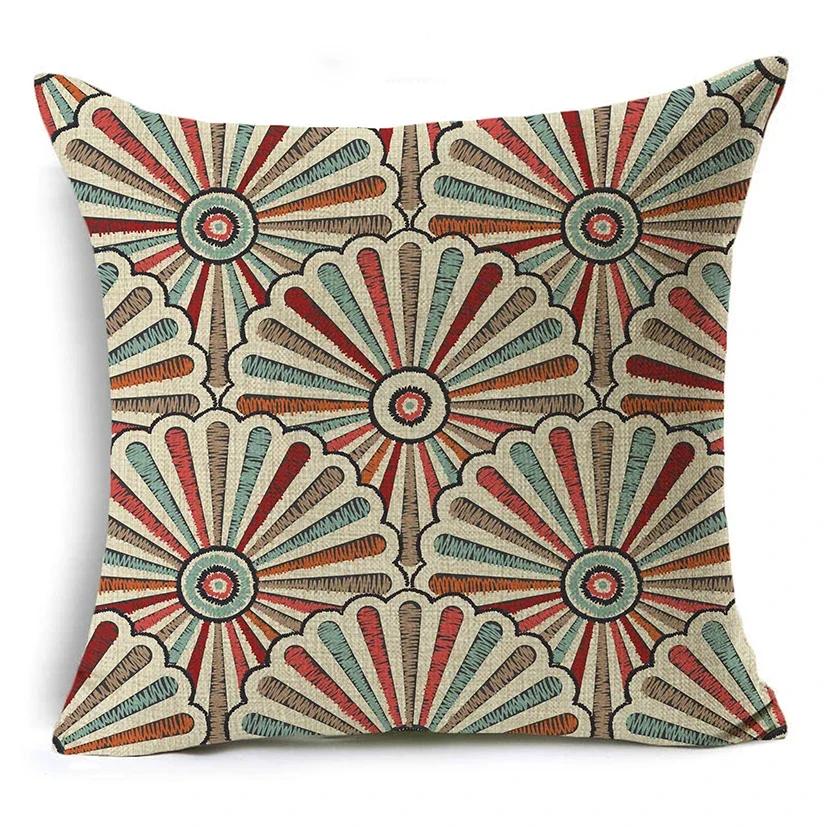 Mandala Graffiti Cushion Cover 45x45cm Linen Decorative Pillow Cover Sofa Bed Pillow Case