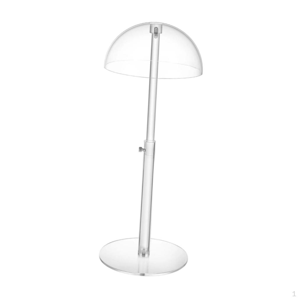 Acrylic Hat Display Stand Height Adjustable Tabletop Domed Holder Storage Rack for Cloakroom Vendors