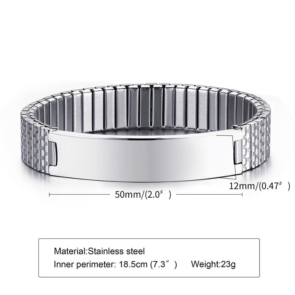 12mm Stainless Steel Elastic Medical Logo Bracelet BR-263 - Korean Fashion