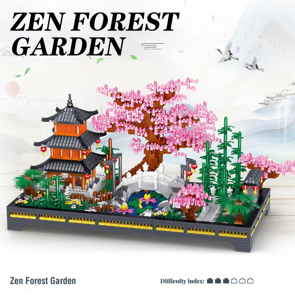 2805piece Courtyard Building Blocks Garden Zen Garden Architecture DIY Assembling Bricks Toy for Kids Adult Gifts for Collection