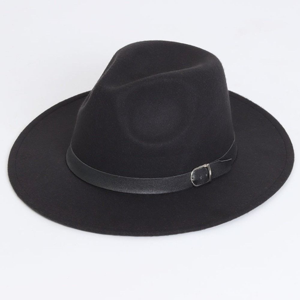 Soft Felt Jazz Cap Wide Brim British Style Felt Hat Vintage Classic Cowboy Hat Dress Dance Party