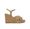 Suede Wrapped High Wedge Sandals
