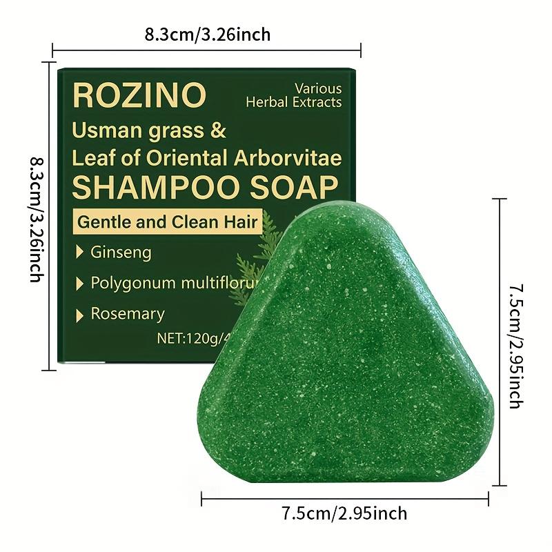 Шампунь-мыло Мгновенное против пушистости и ломкости, Шампунь-брусок с травой Усмана и листьями кипариса, Мыло-шампунь и кондиционер, Мыло для питания кожи головы при выпадении волос 4.23 Oz