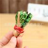 First Layer Cowhide Creative Cabbage Pendant Bag Pendant Accessories Car Keychain Mini Vegetable Pendant