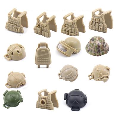 5pcs Set Military MiniFigure Accessories Special Forces Vest MOC SWAT Soldier Blocks Bricks Model Building Kits Education Toys