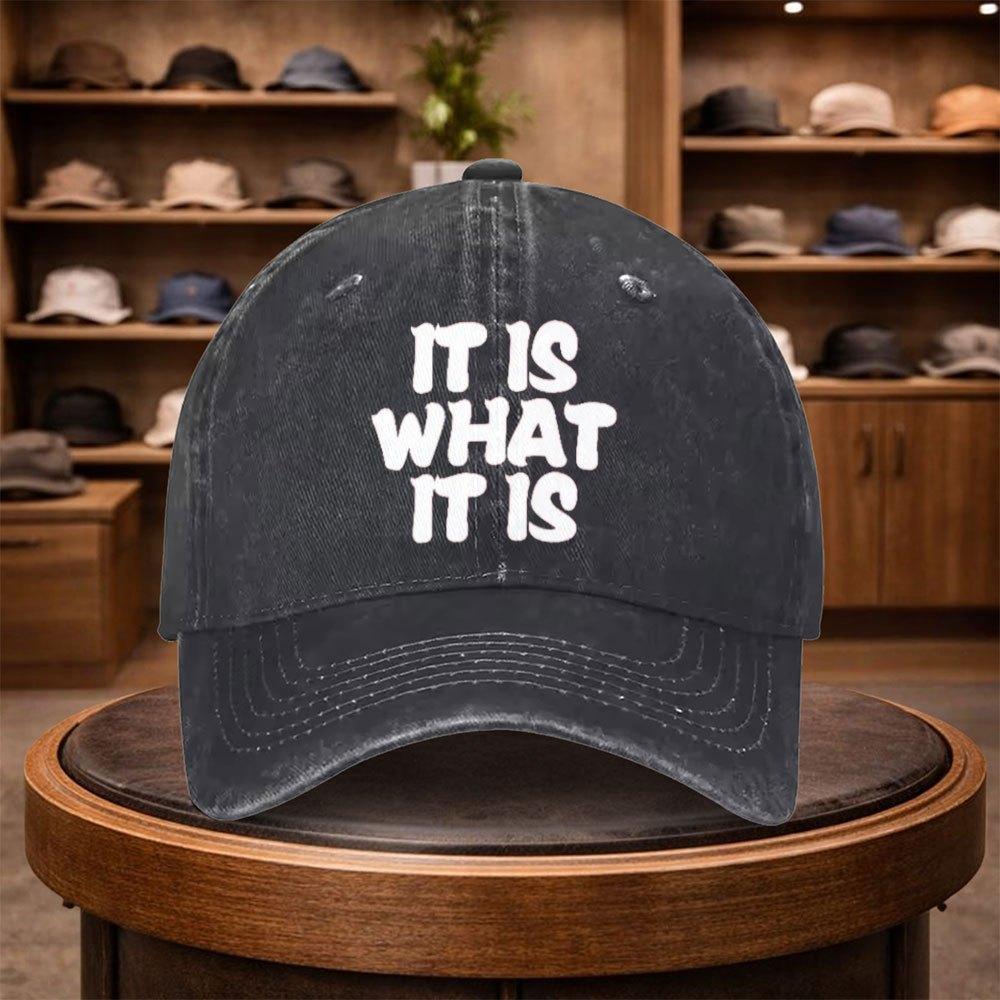 A UnisexS Baseball Cap That Is What It Is Featuring an Outdoor Fashion Design Adjustable for Casual Wear Urban Style Lightweig 1pc