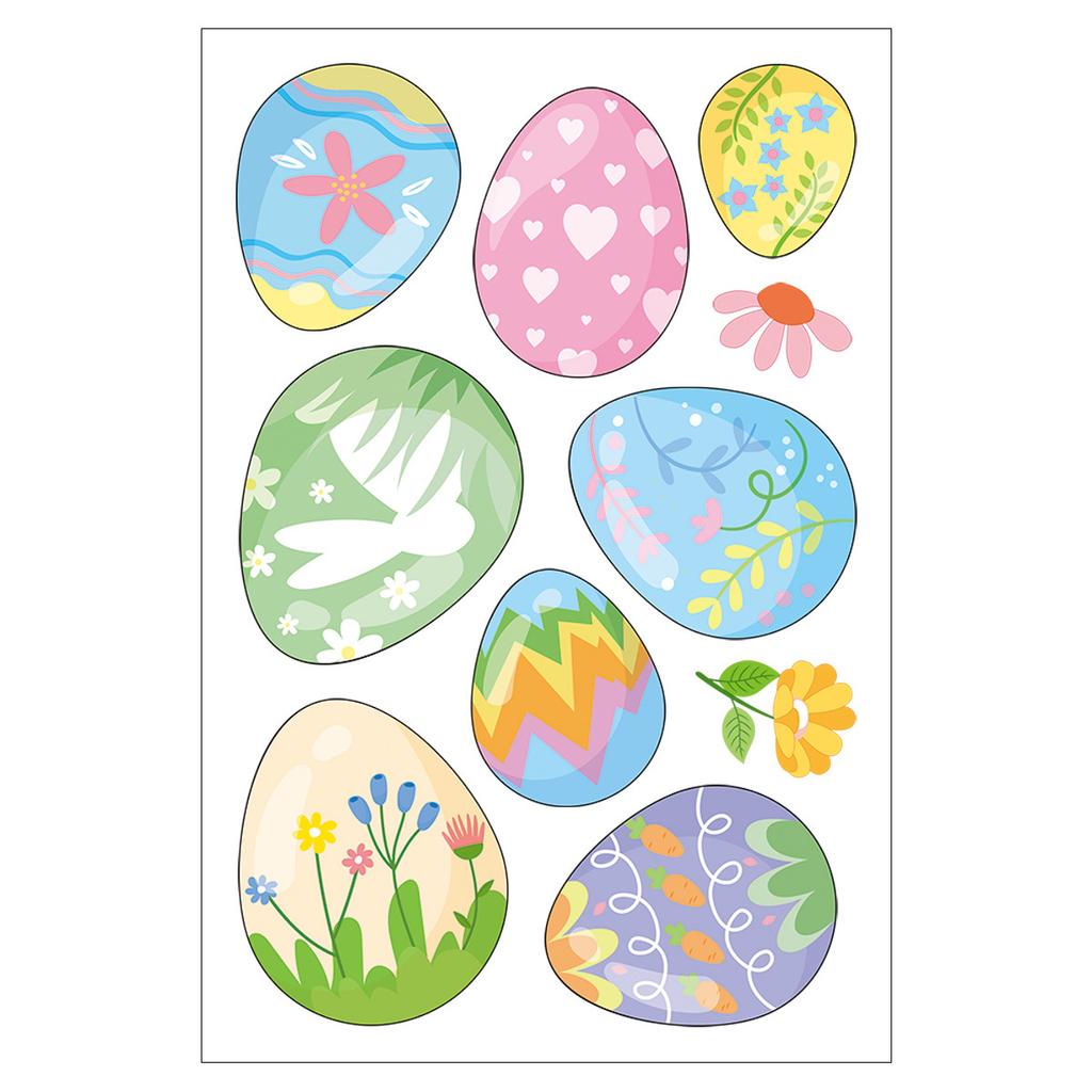 Easter Bunny with Eggs Static Cling Window Stickers for Glass Decoration 2026