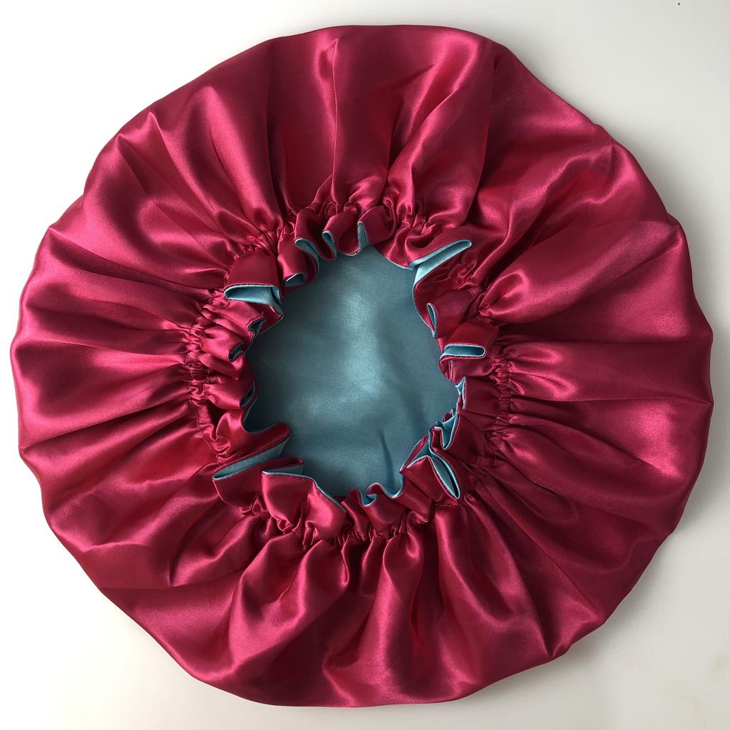 100% Silk Hair Weave Bonnet Satin Designer Bonnets Double Layer Hair Bonnets