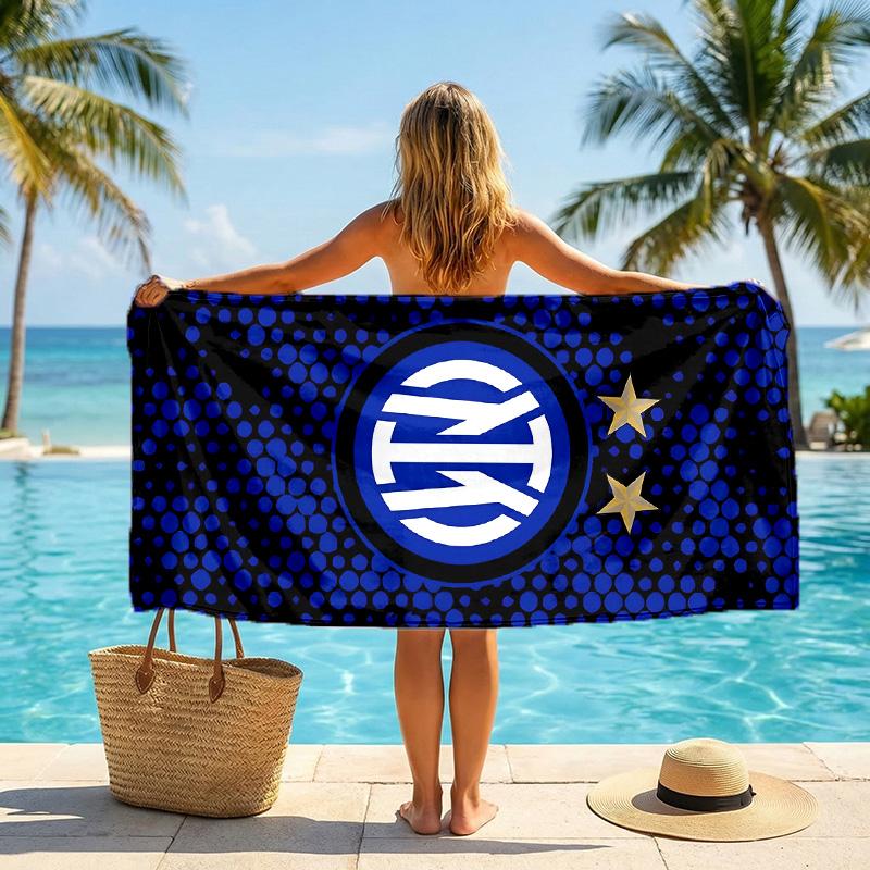 Asciugamano da Spiaggia Inter Milan Morbido Microfibra Asciugamano Estivo Asciugatura Rapida Assorbente per Spiaggia Piscina Viaggio