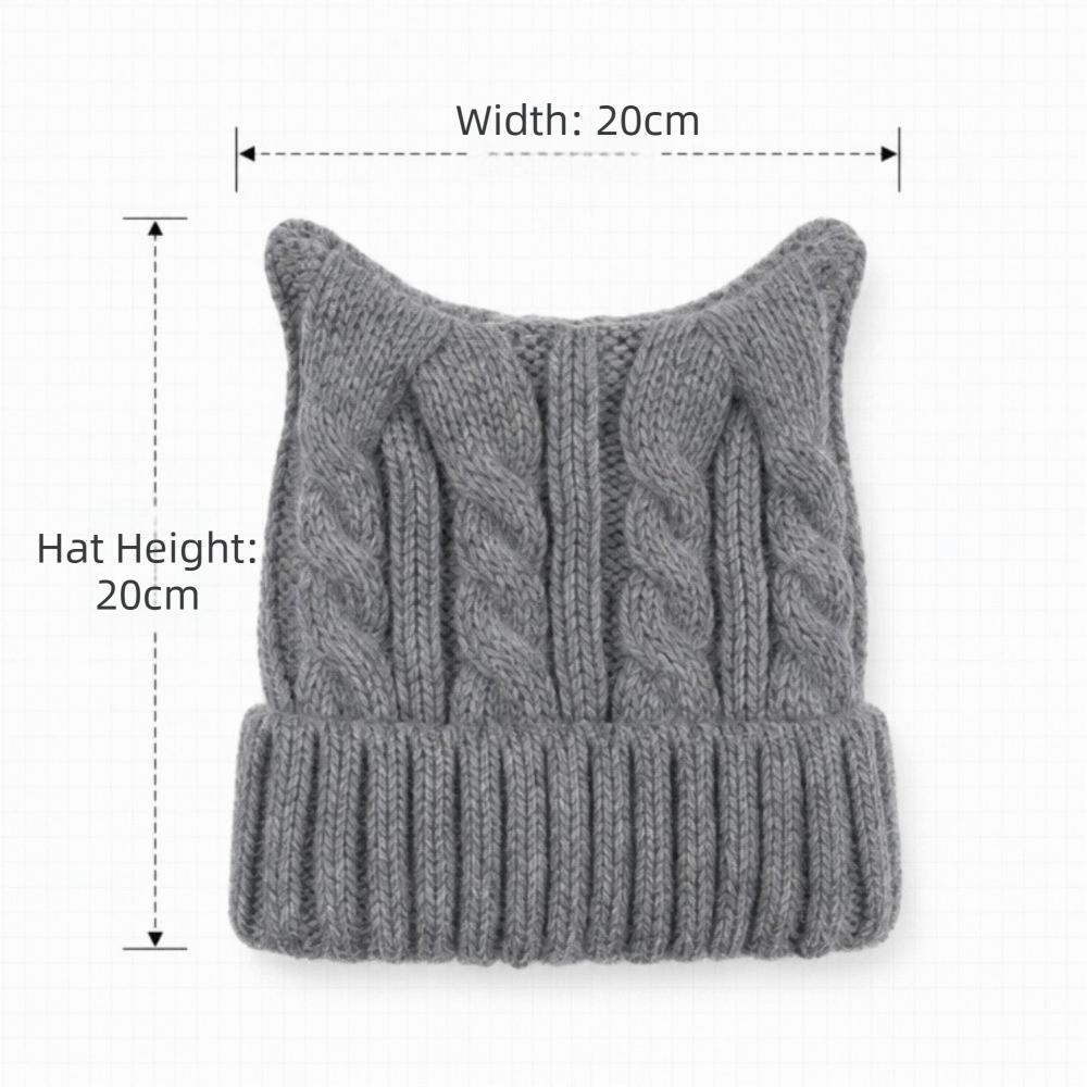 Cute Ears Kids Cat Ears Hats Solid Coloe Knitted Beanie Hat Comfortable Knitted Hats Kids