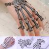 Punk Gothic Skull Bracelet Hand Bone Bangles Flexible Metal Bracelets for Women Men Nightclub Party Hip Hop Jewelry