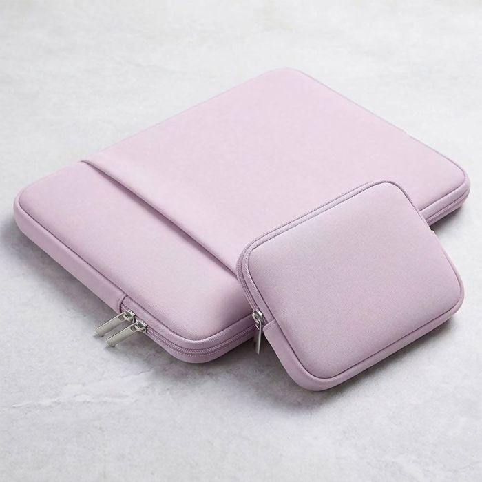 Housse pour Ordinateur 15" - Doule Rangement Compatible avec MacBook Air Lenovo HP - Violet