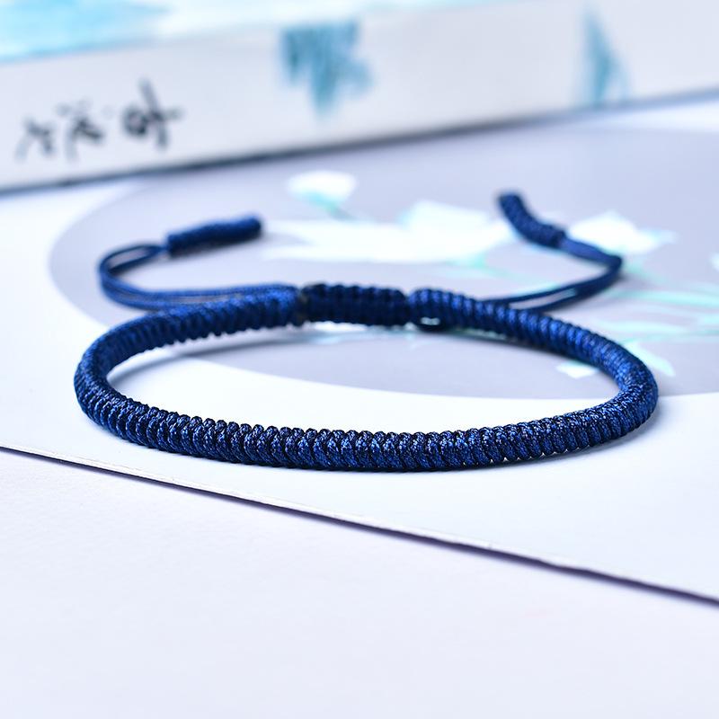 Multicolored Hand-Woven Vajra Knot Bracelet for Couples - Red & Multicolored Rope