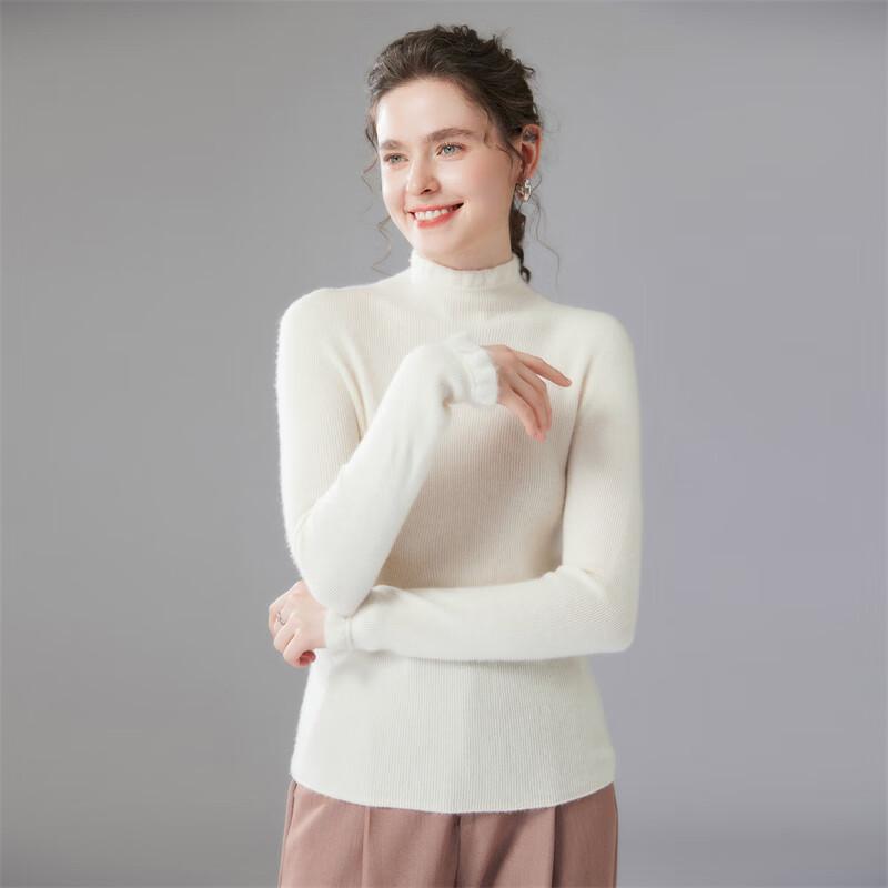 Fanzhen Women's High-Neck Slim Fit Cashmere Sweater