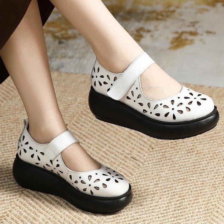 Flat-soled Single Shoes Women's Soft Leather Spring and Autumn Soft-soled Beef Tendon Sole Shallow Mouth Shoes