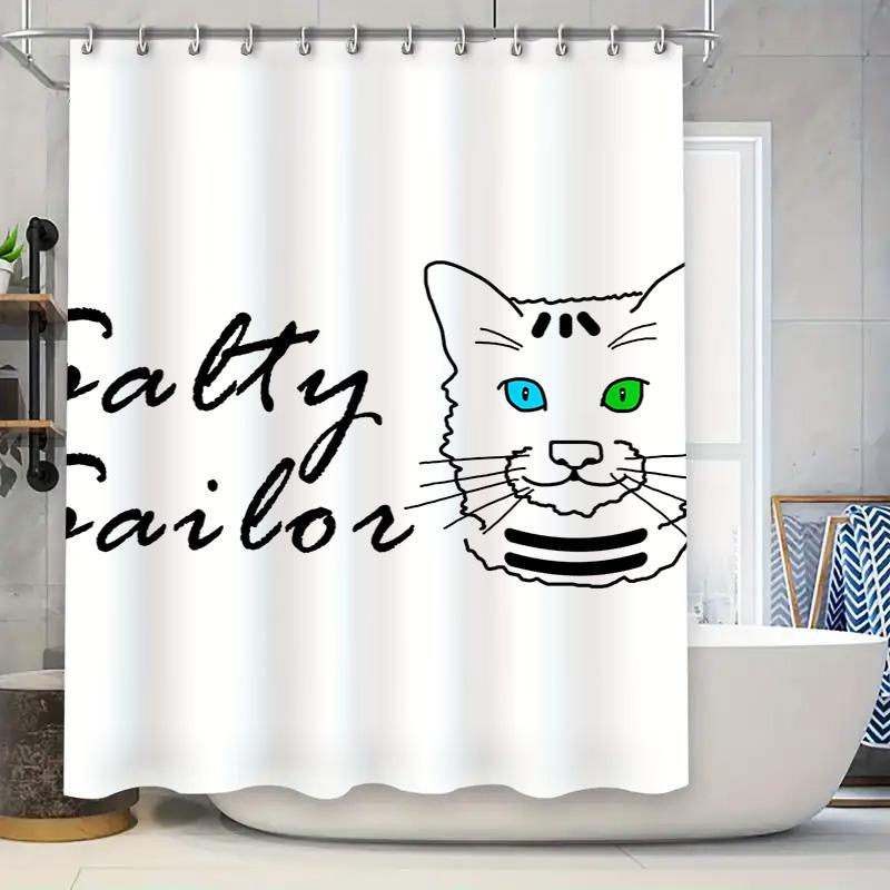 

Delicate White Butterfly Shower Curtain Set: Lavender Bath Decor With Waterproof Fabric For Bathroom Curtains Purple White Patte W60H190(CM)-1 Pcs