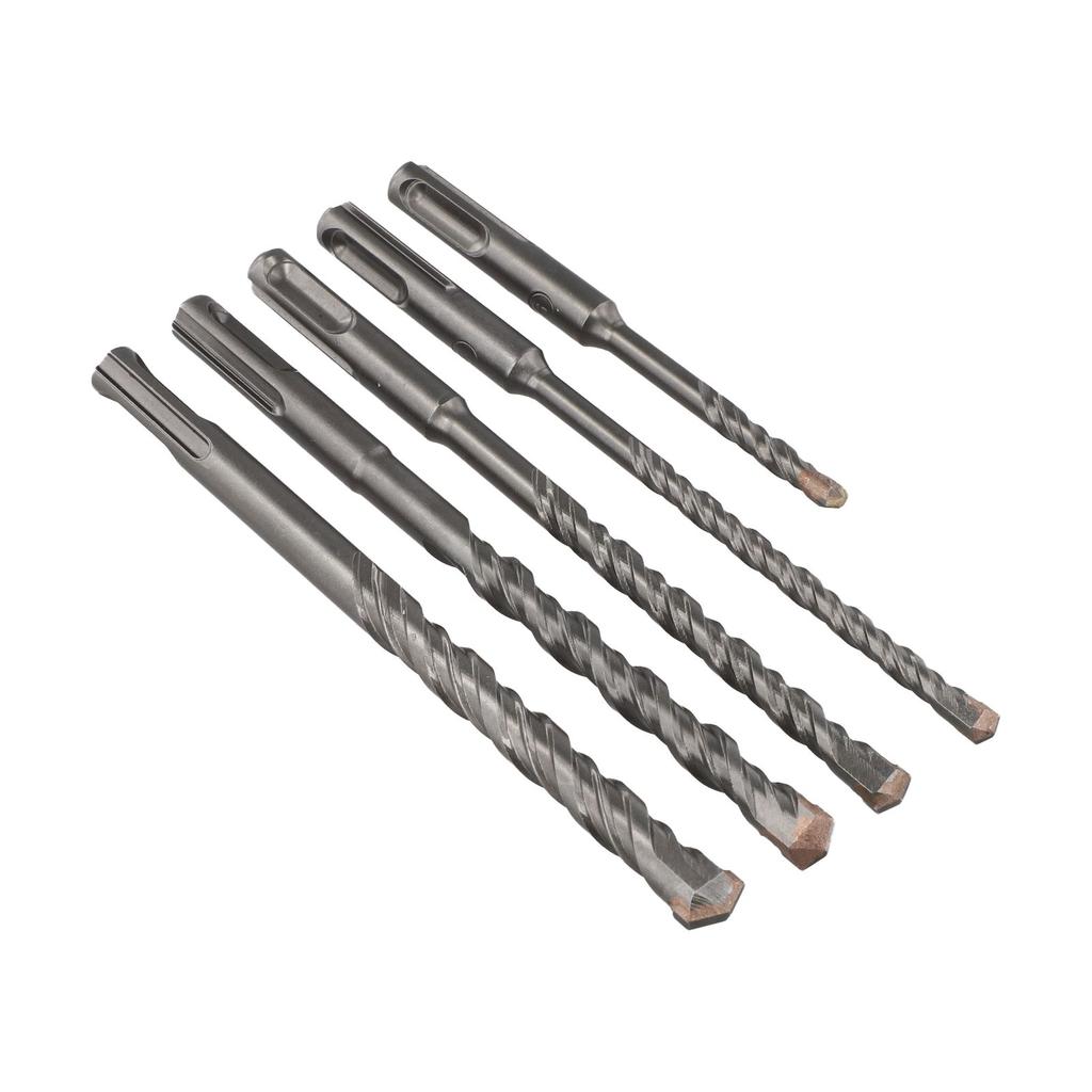 Double Auger Hammer Drill Bits for Precision Cutting 5pcs Carbide Steel Set for Electric Drills and Drilling Machines