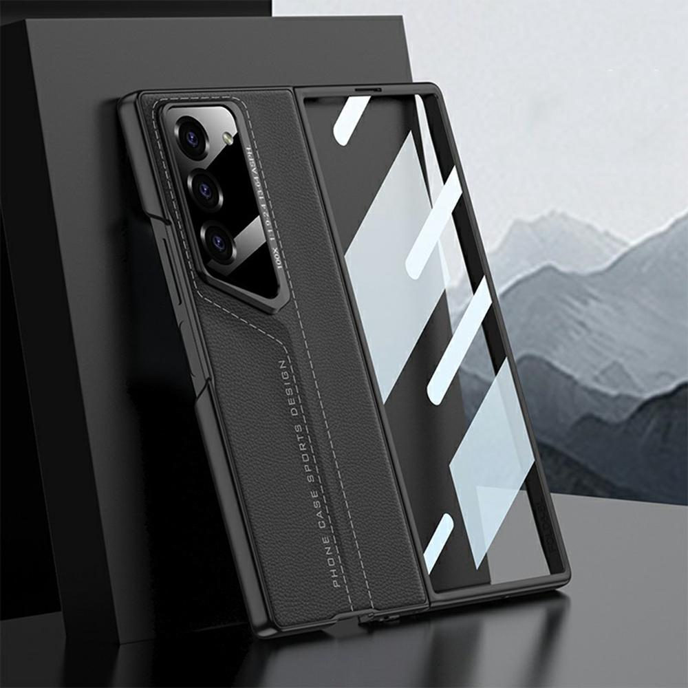 GKK For Samsung Galaxy Z Fold6 5G Case Hard PC+PU Ultra Slim Phone Cover with Screen Film