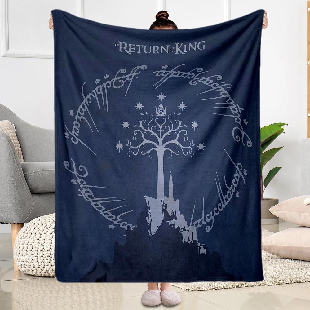 Lord Of The Rings Symbol Flannel Blanket-Soft and Suitable for Sofas,Beds,Offices,Travel,All Seasons,Great Gift for Holidays and Birthdays.