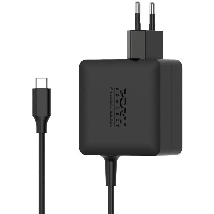 Alimentation secteur PC portable - PORT DESIGNS - GaN2 - 65W - 1,5 m - USB-C - Noir