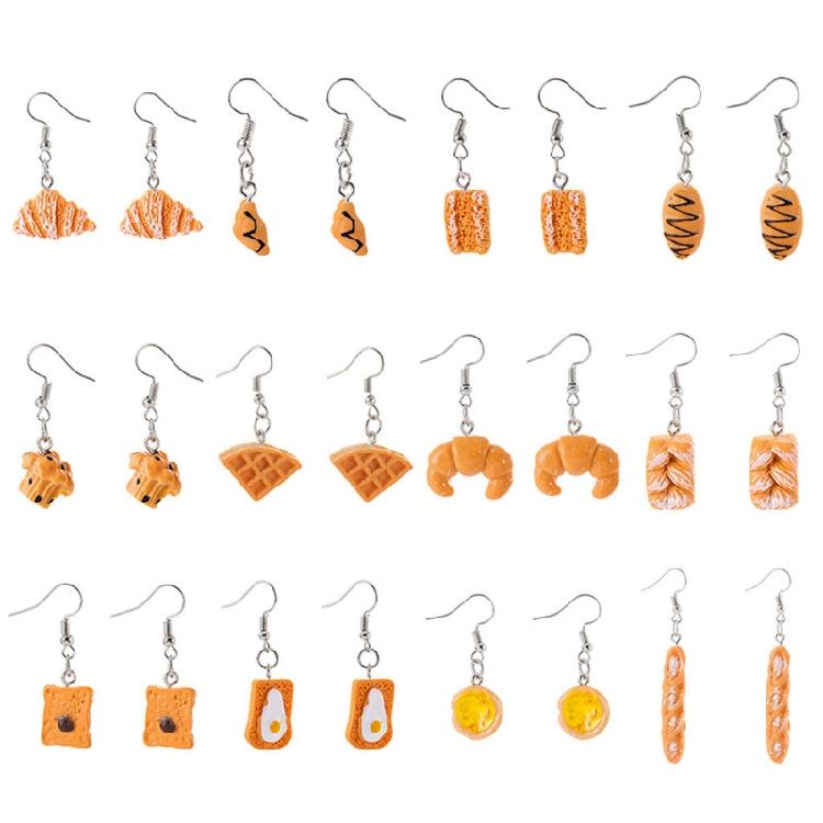 

Trendy Multi Type Pins Earring Women Minimalist Simulated Bread Earrings Studs 1