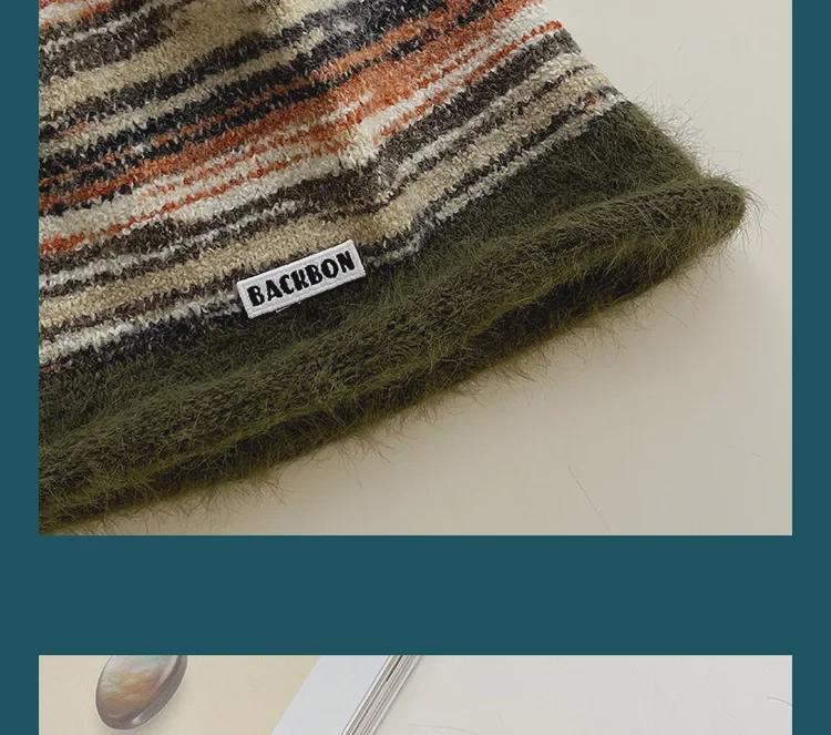 Women's Trendy Mixed Color Baotou Hat - Warm, All-Match Cold Protection for Large Head Circumference In Autumn & Winter