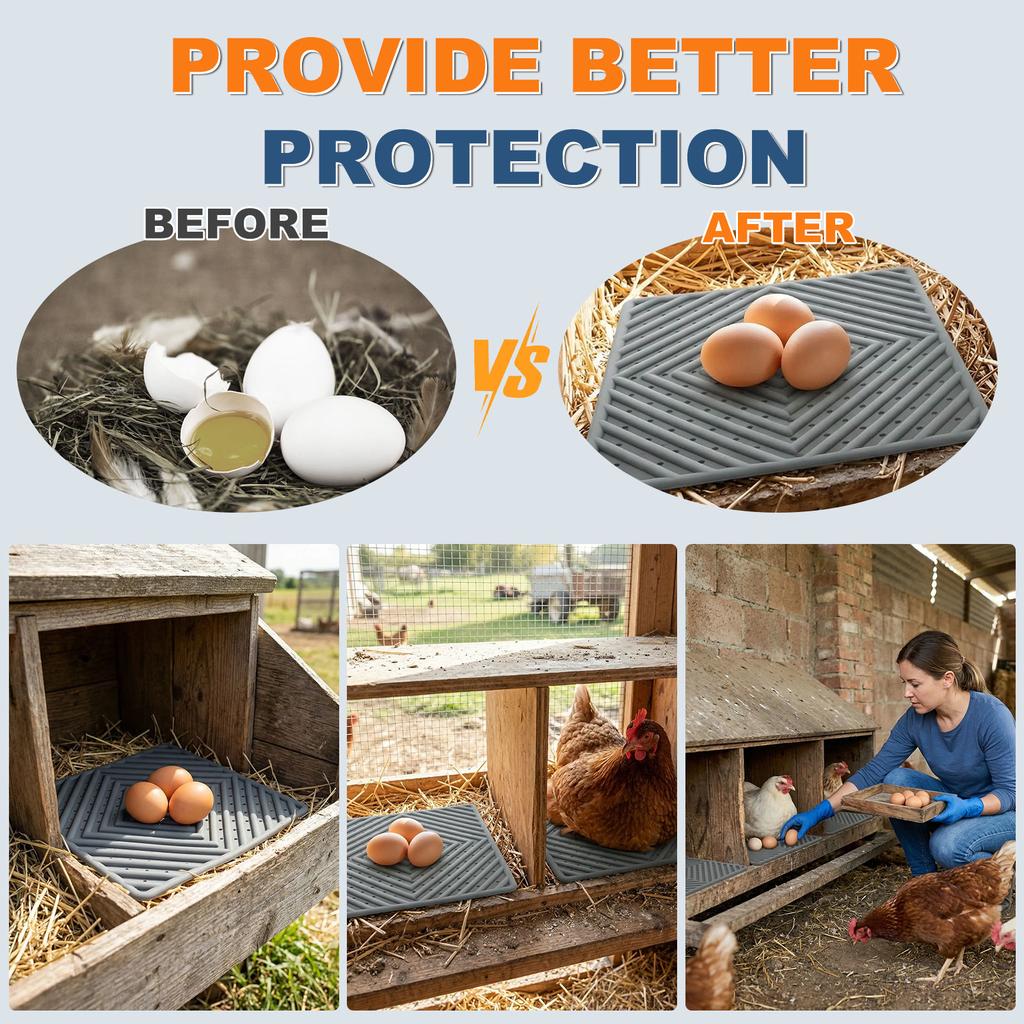 4Pcs Silicone Chicken Nesting Pad 12 Inch Cuttable Chicken Egg Laying Mat Reusable Hen Nesting Pad Chicken Coop Bird Nest Mat