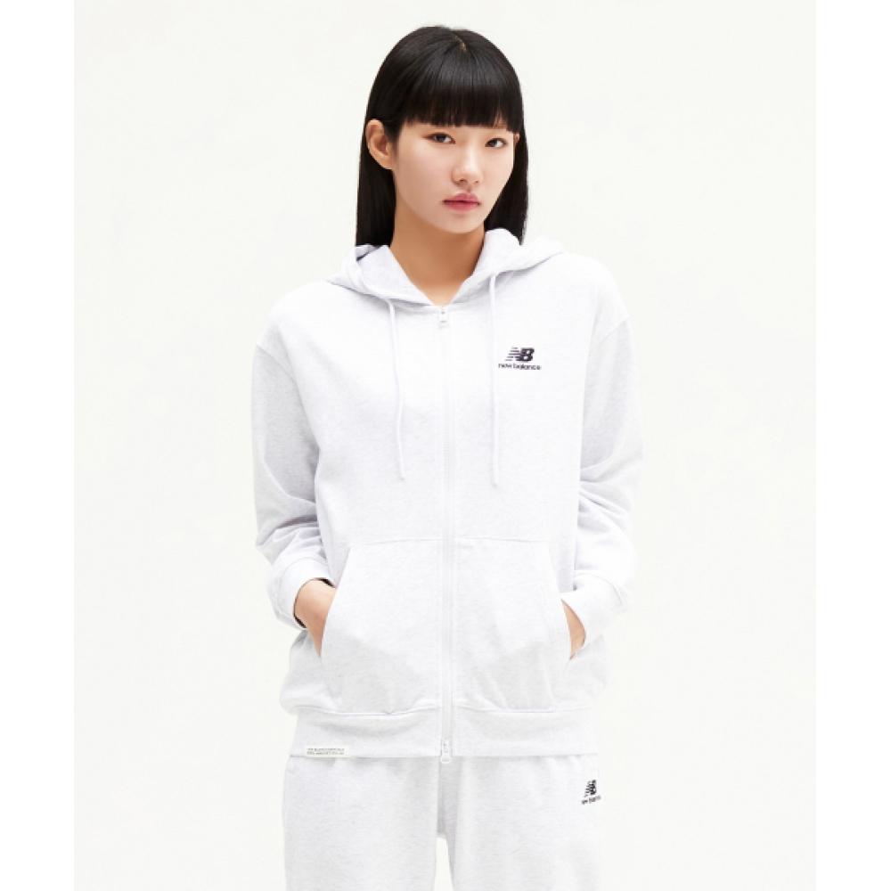 

New BaLance Nbmde21013 Uni EssentiaL SingLe Mesh Hoodie Zip Up Semi Over Fit L Gray 16 LGRAY/S 090